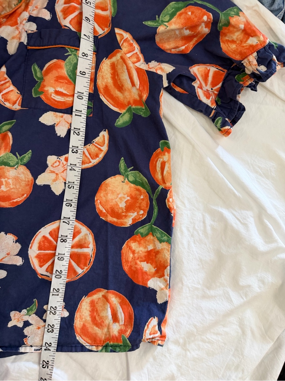 THEIR NIBS Cotton Pajamas Shorts and Top Set Blue Orange Fruit L - Picture 10 of 14